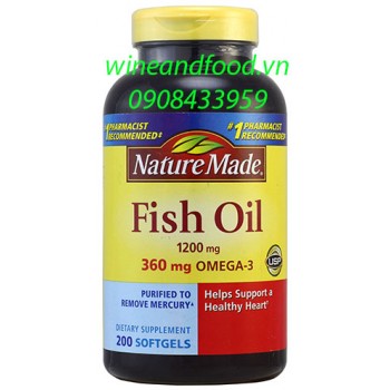 Viên dầu cá Fish oil Nature Made 200 viên