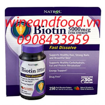 Viên uống hỗ trợ mọc tóc Biotin Natrol