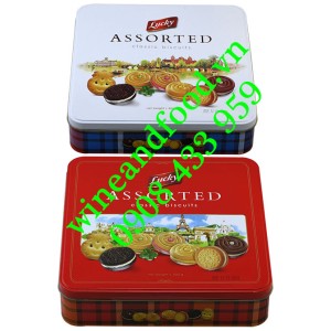Bánh quy hỗn hợp Lucky hộp thiếc 500g