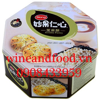 Bánh quy nướng mè Silang hộp thiếc 468g