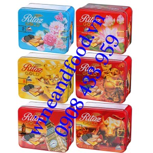 Bánh quy Ritaz Gold hỗn hợp hộp thiếc 218g