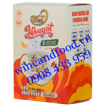 Kẹo Nougat vị sữa hạt Fami 64g