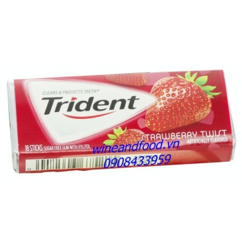 Kẹo cao su chewing gum không đường Trident dâu 18 thanh