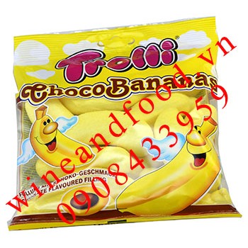 Kẹo dẻo chuối nhân socola Trolli 150g