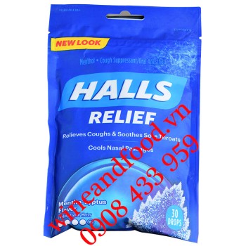 Kẹo Halls Relief Bạc Hà Mentho - Lyptus túi 30 viên
