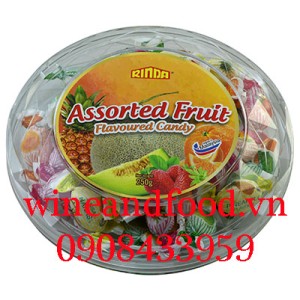 Kẹo trái cây Rinda hộp tròn 250g