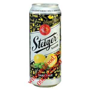 Bia đen không cồn Steiger Radler chanh 500ml