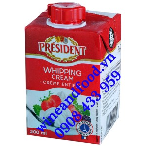 Kem sữa tươi Whipping Cream President 200ml