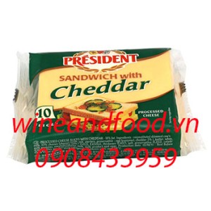 Phô mai President Sandwich with Cheddar 10 miếng