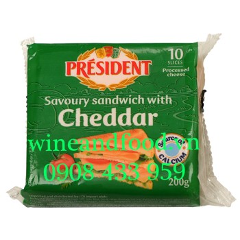 Phô mai President savoury sandwich with cheddar 200g