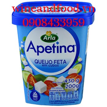 Phô mai trắng cắt hạt lựu Apetina Arla 430g