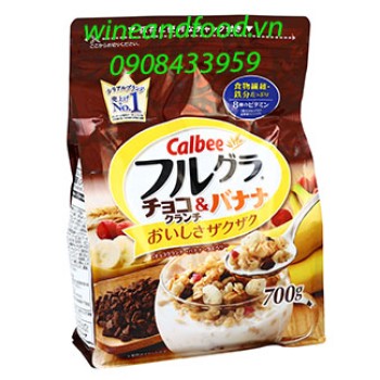 Ngũ cốc Calbee Chuối Phúc Bồn Tử 700g