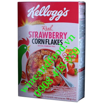 Ngũ cốc Dâu Corn Flakes Kellogg's hộp 180g