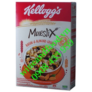 Ngũ cốc Mueslix Nho khô Hạnh Nhân Kellogg's 375g