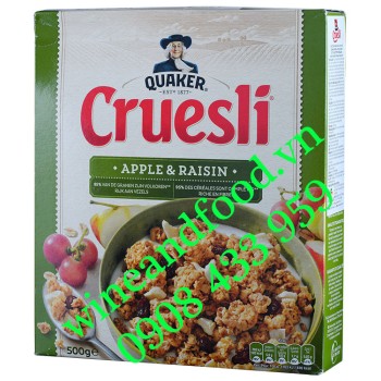 Ngũ cốc Yến Mạch Cruesli Táo Nho Quaker hộp 500g