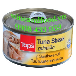Bít tết cá ngừ Steak Tuna Tops đóng hộp 185g