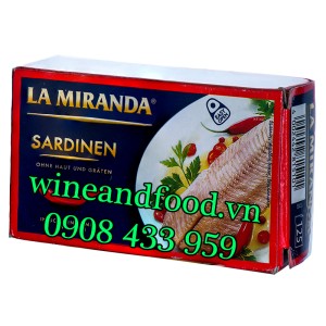 Cá mòi ngâm dầu hướng dương vị ớt La Miranda 125g