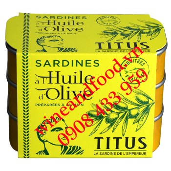 Cá mòi ngâm dầu Oliu Titus lốc 3