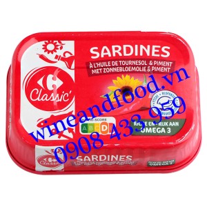 Cá Mòi Sardines dầu Hướng Dương sốt Ớt Classic 135g