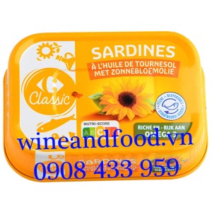Cá trích Maroc ngâm dầu hướng dương Classic 135g