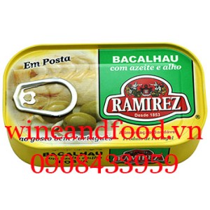 Cá tuyết ngâm dầu oliu tỏi Ramirez 120g