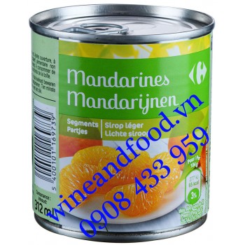 Quýt Mandarines Pháp đóng hộp Carrefour 312g