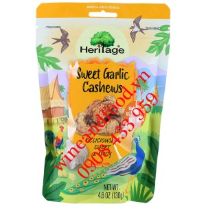 Hạt Điều ngọt vị tỏi Heritage 130g