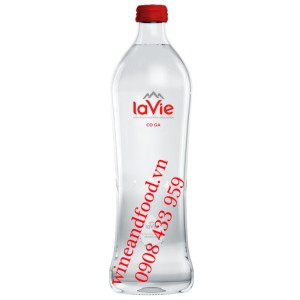 Nước khoáng thiên nhiên có ga Lavie chai thủy tinh 450ml