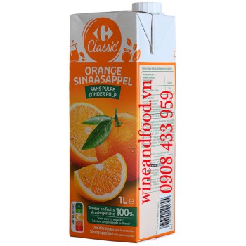 Nước Cam 100% Pháp Classic hộp 1 Lít