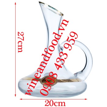 Bình Decanter pha lê mạ vàng Rona có quai 1500ml