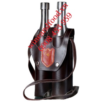 Bình rượu inox túi da 2 chai 1Lít