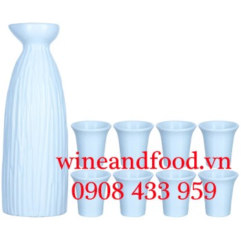 Bộ bình rượu Sake 6 chén Nhật Bản 12