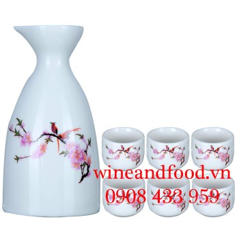 Bộ bình rượu Sake 6 chén Nhật Bản 13