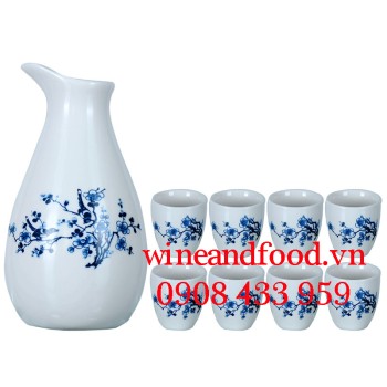 Bộ bình rượu Sake 8 chén Nhật Bản 31