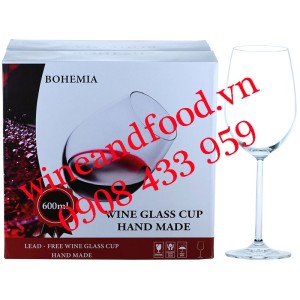 Ly rượu vang Bohemia không chì 600ml