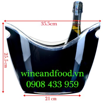 Xô đá ngâm ướp rượu Oval nhựa đen 05