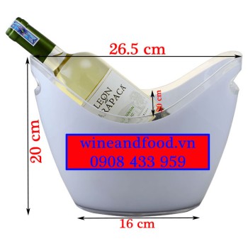 Xô đá ngâm ướp rượu Oval nhựa đục 01