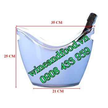 Xô đá ngâm ướp rượu Oval nhựa đục 04