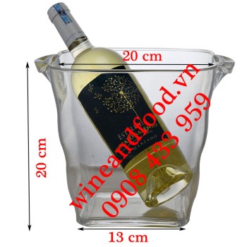 Xô đá ngâm ướp rượu vuông cao cấp trong suốt 05