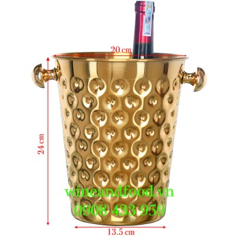Xô đá ướp rượu vang bằng đồng 15