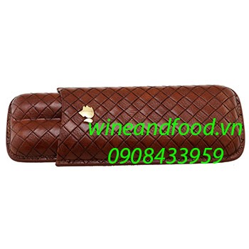 Hộp đựng xì gà da caro Cohiba 2 điếu