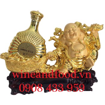 Rượu phong thủy Phật Di Lặc Brandy XO Janu's D'or Gold 3L