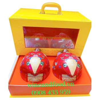 Rượu Con Rắn Nhật Bản Hakushu Chibi Sake hộp 2 chai