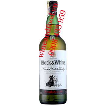 Rượu Black & White blended Scotch Whisky 1L