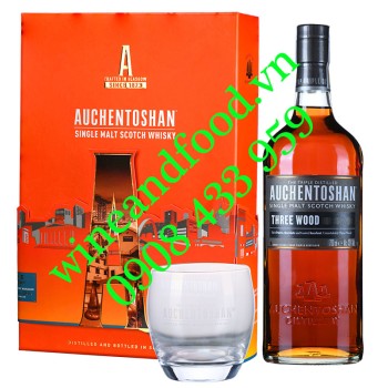 Rượu Whisky Auchentoshan Three Wood single malt hộp quà