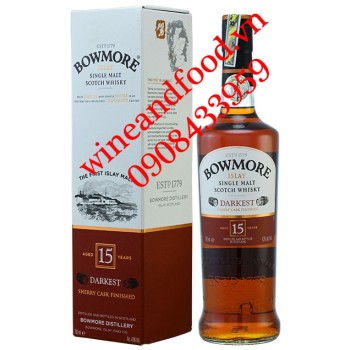 Rượu Whisky Bowmore Darkest Single Malt Islay 15 năm
