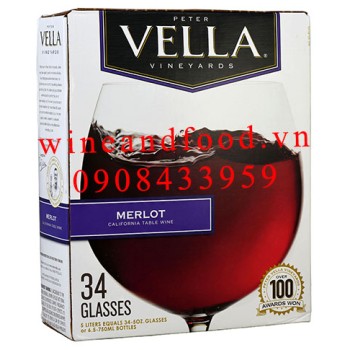 Rượu vang Peter Vella Merlot 5l