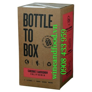 Rượu vang Bottle To Box Cabernet Sauvignon California hộp 3 lít