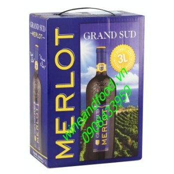 Rượu vang bình Grand Sud Merlot 3l
