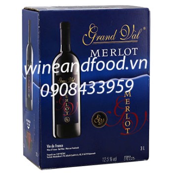 Rượu vang Grand Val Merlot 3l